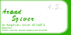 arpad sziver business card